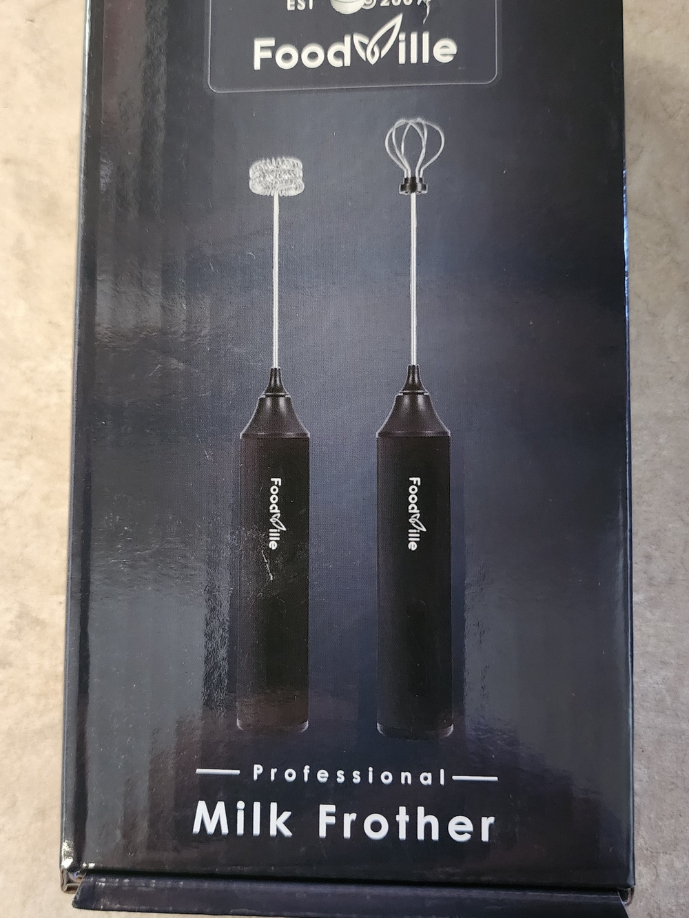Black Electric Milk Frother - Handheld Foam Maker
